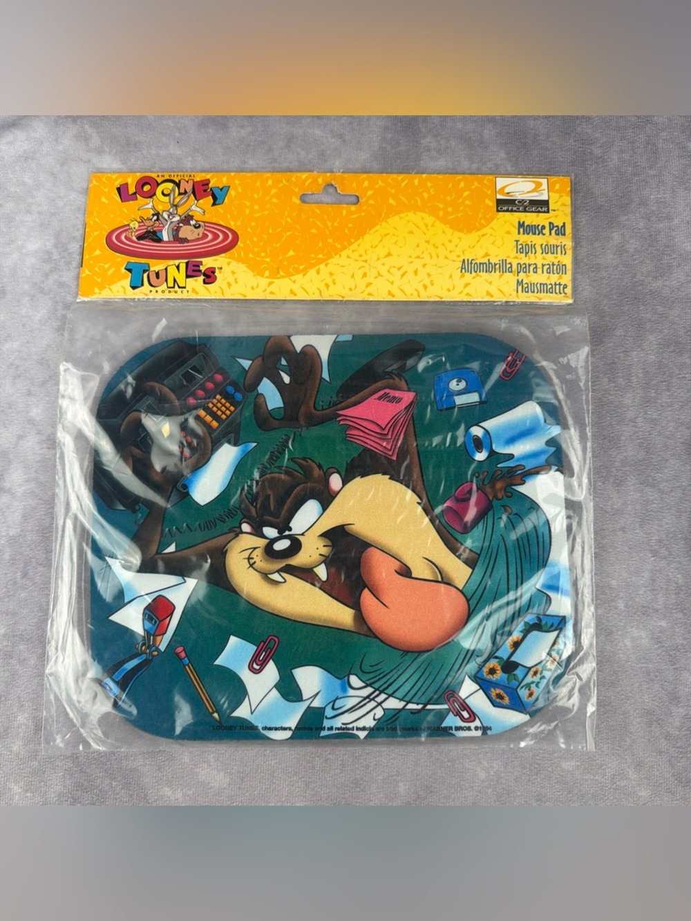 Vintage 1994 Looney Tunes Taz Tasmanian Devil Mouse Pad NEW SEALED Fellowes